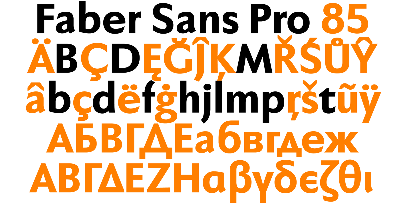 Пример шрифта Faber Sans Pro Normal Kursiv